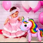 SV Traders Unicorn Foil Balloon/Unicorn 3D Balloon/Unicorn Theme Birthday Decoration-Pink 23 Inches