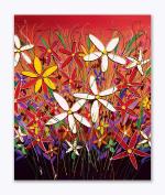 Tamatina Multicolor Modern Art Flowers Abstract Nature Art Canvas Painting - 59X48 Inch