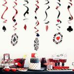 Festiko 80Cm 12Pcs Party Hanging Swirl Decorations, Party Swirl Decorations, Hanging Swirl For Ceiling Decorations For Birthday Decoration (Casino Playing Card Swirls)