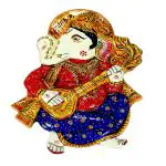 Etsibitsi Metal Meenakari Work Hand Painted Ganesha Playing Guitar