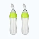 ShopiMoz Pack of 2 First Feed Baby Feeding Spoon Soft Food Grade Silicone for Cereals for Infant Baby