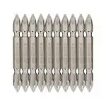 H9 1/4 Hex Double Ended Magnetic Screwdriver Bit Ph2 Bits in Steel Finish S2 Taiwan For Industrial & Home Use in Screw driver Power Tools (Pack Of 10 Pcs) (Size Ph2 - Ph2 X 65 Mm)