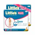 Little's Baby Pants Diapers Extra Extra Large (XXL) 15-25 kg, 22 count x Pack of 2