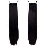 Thicklengths Ribbon Ponytail Hair Extensions For Women and Girls, Made with Synthetic Fiber (Black)