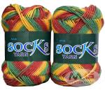 M.G Enterprise wool, Nylon Socks yarn dieciseis Rainbow 300 Grams.