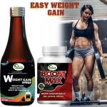 Fasczo Max Weight Gain Capsule And Weight Gain Syrup Combo Pack, Weight Gainer Whey Protein (200 ml, Unflavoured)