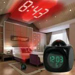 HEMIZA Projection Alarm Clock Abstract 4 in 1 LCD Time Display, Alarm, Time Projection, LED Backlight, Talking Clock