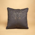 Chann Studio Velvet Cushion Covers 18 x 18 Inch Indian Pillowcase Modern Home Decorative Cushion Case Mammoth Dove Jaali Work Pillowcase for Sofa Chair Bedroom Living Room