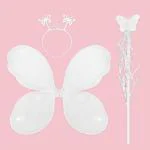 SPECIALYOU.IN White Butterfly Wings for Girls, Fairy wings with Headband for girl & Magic wand, Birthday props, Party photoshoot props for girl - 1 set