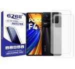 Poco F4 5G Back Screen Protector by eZell, 3D Back Skin Carbon Fiber Ultra-Thin Protective Film (2 Packs) Transparent Back Cover for Poco F4 5G