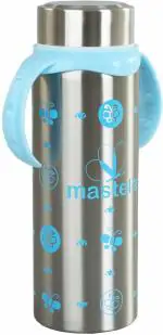 Mom's Pride Mastela Silver 3 In 1 Baby Feeding Bottle Thermo-Steel Multi Functional-Sipper Nipple And Straw - 240 Ml