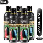 Look Hair Herbal Adivasi Jadibuti Hair Oils for All Hair Types Anti-Dandruff, Anti-Hair Fall Men and Women 50 ml (Pack of 5)
