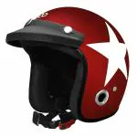 Habsolite HB-ESR Ecco Star Open Face Helmet for Unisex Bike Motorcycle Scooty Riding (Red, M)