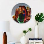 JIKRAA Indian Traditional Art Ceramic Decorative Designer Wall and Table Top Plate/Platter with Stand and Hook, Decorative Wall Plates with Stand for Living Room, Home and Office