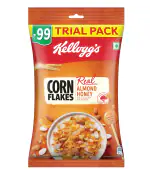 Kellogg's Corn Flakes Real Almond Honey | Breakfast Cereals | 168 gms Pack | High in Vitamin B1, B2, B3, B6 & C| High in Iron | Naturally Cholesterol Free