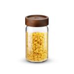 Bergner Acadia Borosilicate 550ml Glass Jar with Solid Wood Lid, For Storing and Preserving Sugar, Flour, Tea, Coffee, Spices, Biscuits, Oats | Airtight Multipurpose Glass Container for Kitchen