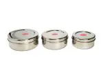 Swastik Housewares Stainless Steel Puri Dabba 350 ml, 500 ml & 800 ml Set Of 3 Pcs