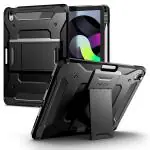 Spigen Black Polycarbonate Tough Armor Pro Back Cover Case For Ipad Air 4t 10.9 inch With Kickstand