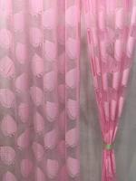JARS Collections Set of 2 Net Sheer Pink Leaf Design Long Door Curtains(4x8 ft)