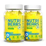 NutriBears Calcium Gummies for Kids and Adults (60 Chewable, Pack of 2, Mango & Strawberry Flavour) Fortified with Vitamin D, Low in Sugar, Dairy-Free Vegetarian Supplement for Strong Teeth and Bones