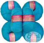Simi Enterprise Azure Acrylic Azure Baby-Soft Hand Needle Knitting Fingering Crochet Wool Ball For Art Craft (Pack Of 6)