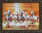 Elegance Vastu 7 Running Horses 5d Picture Photo Frame - 13.5 X 17.5 Inch