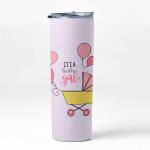 AKP SUBLIMATION It is a Girl Double Walled White Stainless Steel Tumbler 600 ml