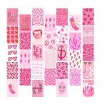 Kitty Cat - Preppy Pink Aesthetic Wall Collage Kit for Room Decor | Set of 30 Aesthetic Posters | 300 GSM Water Resistant Paper | Size 4x6 Inch | Unframed | Comes With Double Sided Tape