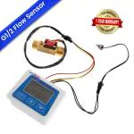 amiciSense Digital Flow Meter for Water with LCD Display | 1-25L/min Flow Range | Accurate G1/2 Flow Sensor | Real-Time Flow Rate, Temperature & Time Recording | Battery Indicator & Easy Installation