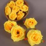 Bs Amor Yellow Yellow Shade Rose Flowers For Diy Wedding Flower Arrangements (Pack Of 12)