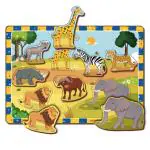 Mini Leaves Wooden Wild Animal Chunky Puzzle For 2 Plus Years (Pieces Of 8)