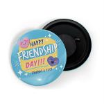 Dhcrafts Blue Metal Happy Friendship Day Friends 4 Ever Printed Fridge Magnet, 5.8 Cm
