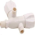 BATHFAX PVC 2 in 1 Water Tap 2 Way 2 in 1 Faucet for Washroom, Bathroom , Garden, Kitchen Angle Cock Faucet (Wall Mount Installation Type)