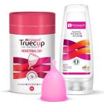 Senziwash Natural Feminine intimate wash & Medium Reusable Menstrual Cup for Women Combo Pack