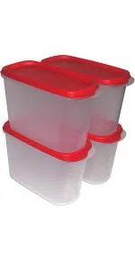 Tupperware Multicolor Plastic Modular Mates Container 1.1L Set of 4