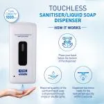 KENT Touchless Sanitiser Dispenser - 1000 ml, White