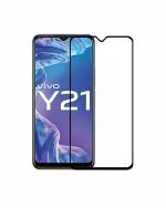 GADGETRONICS Vivo Y21 Black Tempered Glass Scratch Resistant and Anti Fingerprint Screen Protector