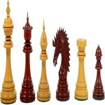 SOUVNEAR Wooden Chess Pieces, King Height - 4.50 Inches, Paduak Wood and Box Wood