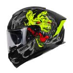 Ignyte IGN-4 Hyena ISI/DOT Certified Double Visor Full Face Helmet with Outer Anti-Fog Clear Visor and Inner Smoke Sun Shield (X-Large 620 MM, Matt Black)