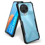 Tingtong Shock Proof Crystal Clear Eagle Back Cover Case for Infinix Note 12 Pro 4G, Infinix Note 12 Pro | Hard | 360 Degree Protection | Hybrid PC + TPU | Transparent Full Armor Device & Camera Protection (Black Bumper)