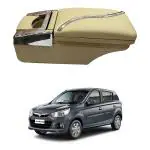 Oshotto PU Leather AR-02 Car Armrest Console Box Compatible with Maruti Suzuki Alto K10 - Beige