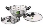 JVL Stainless Steel Induction Compatible Idli Maker With Steamer Plate - 3 Plates Of 7 Idly Each