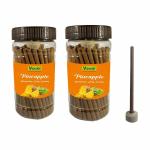 Vidhan Dhoop Sticks Premium Jar 100Gm X 2 | No Bamboo | No Charcoal | Dhoop Batti | Dhup | Pooja Dhoop Sticks (Pineapple) PACK OF 2