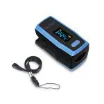 Dr. Odin Pulse Oximeter A-330N Blood Oxygen Saturation & Heart Rate Monitor with Flexible Finger Chamber (Black & Blue)