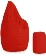GIGLICK 4XL 4XL Bean Bag With Relaxing Footrest Bean Bag Chair With Foam Filling (Red)