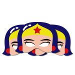 Festiko Wonder-Women Theme Cardboard Super Hero Avenger Party Supplies Face Masks for Kids (Pack of 24)
