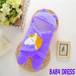 Pandaoriginals Purple Fleece Blend Baby Wraps, 0 - 6 Months