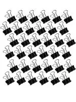 Pehrovin Ventures 19Mm Black Binder Clips/Paper Clips/Paper Holding Clips/Binder Clamps (Set Of 72) For Home, Office, School And College Use
