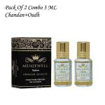 Menjewell Pack Of 2Pc Chandan & Oud Attar Perfume Each 3ml