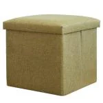 KARTUNBOX Folding Organizer Storage Ottoman Bench Footrest Stool Coffee Table Cube, Camping Fishing Toys Chest Stool, Quick and Easy Assembly, 22L Capacity, Padded (30X30X30 cm, Dark Grey)